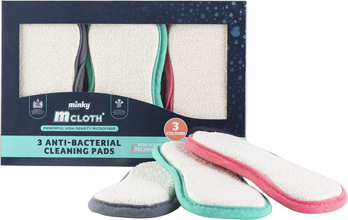 minky M Cloth Anti-Bacterial Cleaning Pad, One Size, Grey, Pink, Green