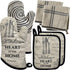 GREVY Cotton Oven Mitts with Silicone Grip Pot Holder Terry Washcloths Basic Kitchen Line Set(6 Pack)