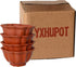 Yxhupot 4pcs Teacups 2.5oz Chinese Yixing Clay Zisha Cup Diamond Flower (Red brown)