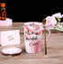 Doublewhale Grandma Gifts - Mothers Day Gifts for Grandma - Birthday Gifts for Grandma from Granddaughter Grandson Grandchildren - Best Grandma Ever Marble Ceramic Coffee Mug 14Oz with Lid Pink