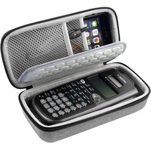 Case Compatible with Texas Instruments TI-36X Pro Engineering/Scientific Calculator, Hard Pencil case for Compass, Ruler, Rubber and Other Accessories (Light Grey)