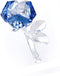 LZYUANHEN Crystal Rose Flower Paperweight Figurine Collectible Greeting Card - Anniversary Wedding Valentine's Day Gift Centerpiece Ornament Blue Rose