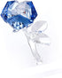 LZYUANHEN Crystal Rose Flower Paperweight Figurine Collectible Greeting Card - Anniversary Wedding Valentine's Day Gift Centerpiece Ornament Blue Rose