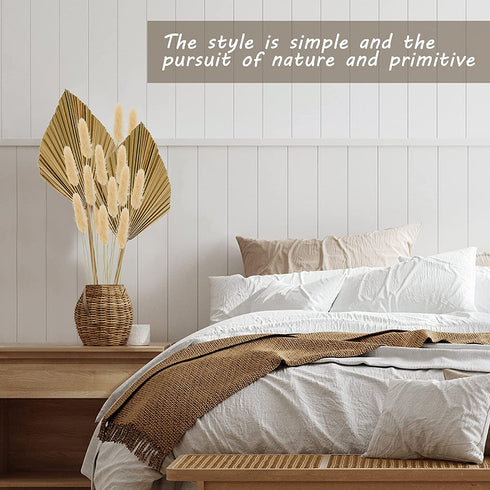 33 Pieces Dried Palm Spears Leaves Dried Pampas Grass Bunny Tail Natural Dried Palm Fans Grass Rabbit Tail Lagurus Ovatus Boho Dried Flower Bouquet for Room Kitchen Wedding Home Party Decor