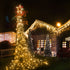 344 LED Star String Lights Fairy Christmas - Waterfall 13ft 3 x Large D Battery Operated Outdoor & Indoor Waterproof 8 Modes & Timer Remote for Christmas Tree Topper, Holiday Decorations (Warm White)