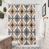Brown Design Shower Curtains for Bathroom, Boho Shower Curtain, Retro Tan White Geometric Pattern Bath Shower Curtain Waterproof, Grey and Brown Fabric Bathroom Accessories Set with Hooks