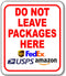 Do NOT Leave Packages Here Delivery Sign for Delivery Driver - Delivery Instructions for My Packages from Amazon, FedEx, USPS, UPS - Indoor Outdoor Delivery Signs for Home, Office, Work - 8.5" x 10"