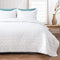 Lucian White Quilt Set Twin Size, Geometric Pattern Stitched Bedspread, Lightweight Breathable Summer Comforter Coverlet Sets for All Season, 1 Quilt (68"x86") and 1 Pillow Sham
