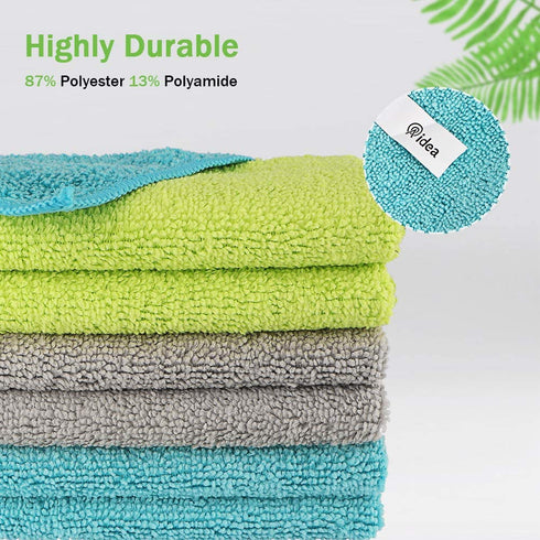 AIDEA Microfiber Cleaning Cloths-50PK, Softer Highly Absorbent, Lint Free Streak Free for House, Kitchen, Car, Window Gifts(12in.x12in.)
