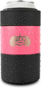 Toadfish Non-Tipping Can Cooler for 12oz Cans - Suction Cup Cooler for Beer & Soda - Includes Slim Can Adapter - Stainless Steel Double-Wall Vacuum Insulated Cooler - Pink