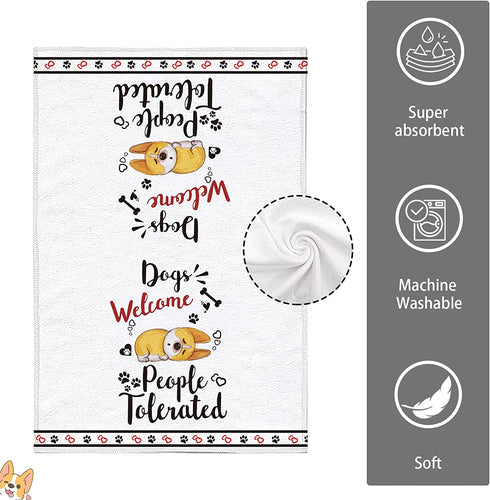 Hexagram Dog Kitchen Towels Decorative Set-Dog Lover Gifts for Women-Dog Lover Owners Mom Gifts-Housewarming Gift-Dog Hand Towels for Kitchen Set of 4-Cute Dish Towel-Tea Towel, Dog Kitchen Decor