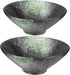 MULAPOH 7 Inch Porcelain Soup Bowls, 24 Ounces Japanese Ramen Noodle Bowl set of 2 for Pho, Udon, Soba and Wonton (Green Pattern)