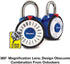 Master Lock 1588D Locker Lock Combination Padlock with Magnification Lens, 1 Pack, Colors May Vary