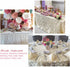 Rosette Tablecloth 50x102 Inches Satin Raised Rosettes Ivory Rectangle 3D Floral Tablecloth for Baby Shower Wedding Party Event Decoration