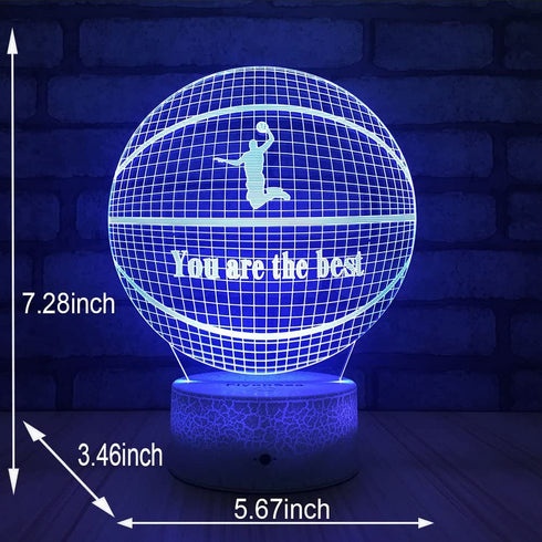 FlyonSea Basketball Beside 7 Colors Change + Remote Control with Timer Night Light Optical Illusion Lamp As a Gift Ideas for Boys or Kids