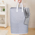 80L Extra Large Collapsible Laundry Baskets with Handle Waterproof Stripe Linen Washing Basket for Bedroom, Blue