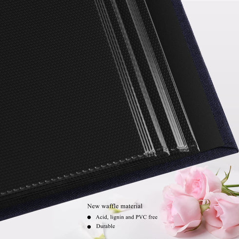 NESCL Photo Album 4x6 Photos Hold 408 Slip-in Acid-Free Black Pockets Picture Book, Linen Cover Small Photo Albums for Wedding Anniversary Family Baby Vacation Christmas Gifts (Blue)