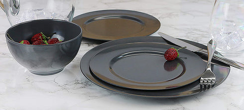 Reston Lloyd 6pc Melamine Set Soup/Cereal Bowl, Gray