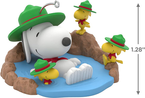 Hallmark Keepsake Christmas Ornament, The Peanuts Gang Taking a Dip Snoopy Beagle Scouts