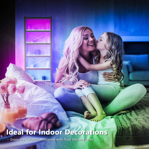 Nexillumi 50ft LED Strip Lights with IR Remote Ultra-Long LED Lights for Bedroom, Dorm, Room Decor App Control Music Sync LED Lights (50Ft APP+ Remote+ Mic Control+ 3-Button Switch)