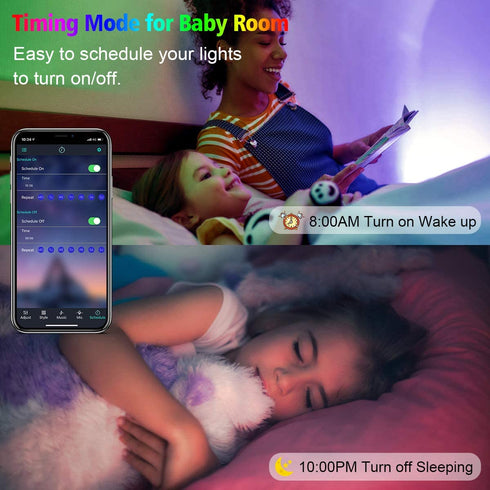 Led Lights for Bedroom, L8star 50ft Rgb Led Strip Lights with Bluetooth and Remote Control Sync to Music