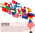 ANLEY 24 Countries Deluxe Desk Flags Set - 8 x 5 Inches Miniature American US Desktop Flag with 13" Black Pole - Vivid Color and Fade Resistant - Come with Black Base and Golden Top