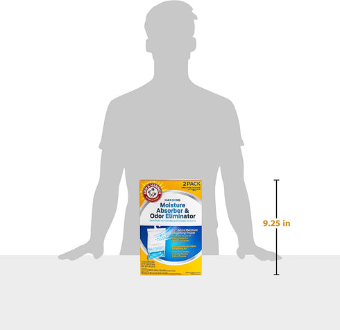 Arm & Hammer Fragrance Free Hanging Moisture Absorber and Odor Eliminator 2 Pack - Traps Moisture for Fresher, Cleaner Air