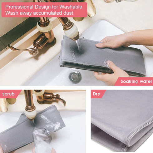 Dresser Drawer Underwear Organizer - Large Drawer Organizer Closet Divider Washable Clothes Bra Sock Tie Foldable Storage Box Drawer Polyester Fabric Baby Cloth Panties Belts Set of 6,Light Gray