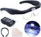 Headband Magnifier Rechargeable Magnifying Glass with LED Light Hands Free Magnifying Glass for Reading Interchangeable Magnification Lenses 1.5X 2.5X 3.5X 5X for Close Work Jewelry Hobby Crafts