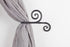 RTZEN Decorative Large Curtain Holdbacks - Set of 2 - Wrought Iron Window Drapery Tiebacks - Handmade Rod Drape Tieback Black Hooks - Rot Metal Drapes Hangers - Unique Hand Craft D©cor
