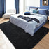 DETUM Soft Bedroom Area Rugs, Fluffy Fur Rug for Living Room Kids Room Nursery Room Mat, Shaggy Plush Carpet for Indoor Floor, Modern Home Decor, 4 x 6 Feet, Black