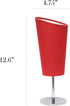 Simple Designs LT2061-RED Mini Chrome Angled Fabric Shade Table Lamp, Red