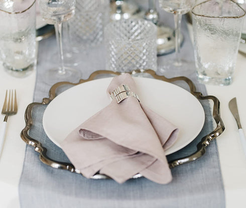 LEBEJUA Napkin Rings Set of 12 - Delicate Napkin Holder Rings for Tables - Metal Napkin Ring for Holiday & Christmas - Dinner Party & Wedding Decor - Decorative Round Napkin Rings Bulk (Silver Curl)