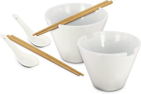 Kovot Noodle Soup Bowl Set - 28 Oz Bowls - Great For Pho, Ramen Noodle, And Miso Soups