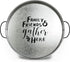 Barnyard Designs Decorative Farmhouse Round Metal Tray with Handle, Serving Tray for Coffee Table, Rustic Ottoman Decor, Silver, Large, 14?