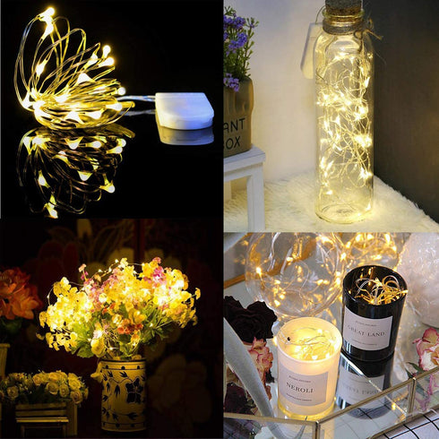 20 Pack Each 30 LED Fairy Lights Battery Operated,5ft Silver Wire Warm White Mason Jar Lights,Firefly Mini Led String Lights for Mason Jars Party Crafts Wedding Décor