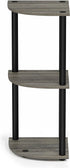 Furinno Turn-N-Tube 3-Tier Corner Display Rack Multipurpose Shelving Unit, French Oak Grey/Black, Model:12077GYW/BK