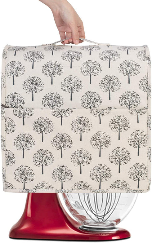 Yarwo Dust Cover for 4.5 qt and All 5 qt Stand Mixer, Protective Stand Mixer Cover with Top Handle and Pockets for Extra Accessories, Tree