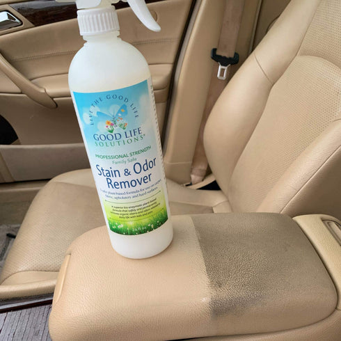 Good Life Solutions Stain and Odor Remover - Unscented, Plant Based, and Enzyme Cleaning Spray for Pet and Baby Urine on Mattress, Sofa/Couch, Carpet/Rugs, Pet Bed, Furniture/Upholstery and Most Fabric - 32 oz