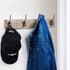 Coat Rack Wall Mounted,Flyisland Entryway Vintage Rustic Farmhouse Coat Rack Pinewood Hat Hanger Rack Zinc die-cast Hook for Entryway, Bathroom, Kitchen, Mudroom ,Bedroom (4 Dual Prong Hook, Black)