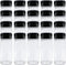 24 Pcs 4 Ounce Plastic Juice Bottles, Reusable Bulk Beverage Containers for Juice, Milk and Other Beverages, Black lid