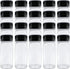 24 Pcs 4 Ounce Plastic Juice Bottles, Reusable Bulk Beverage Containers for Juice, Milk and Other Beverages, Black lid