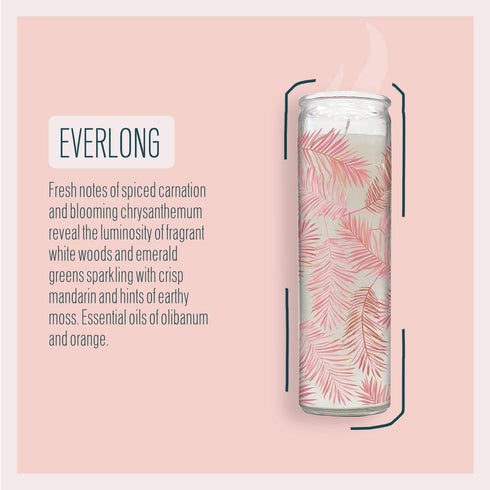 Scented Cathedral Candle by Studio Oh! - 13-Ounce Soy-Blend Wax Pillar Candle in Decorative Glass Container - Everlong - Burns up to 115 Hours