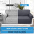 Luxurlife Super Stretch Sofa Covers Stylish Couch Covers for 3 Cushion Couch Upgraded Modern Sofa Slipcover for Dogs Pets Non Slip Furniture Protector with Elastic Bottom (Large, Gray)