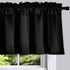 DONREN 15 Inches Long Black Valances for Windows - 2 Panels Blackout Theme Insulated Valances for Basement,42 Inches Wide Kitchen Valances with Rod Pocket Design,2 Pack