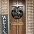 Welcome Wreath Sign for Farmhouse Front Porch Decor - We Hope You Like Dogs - Door Hanging with Premium Greenery - Gift for Christmas Housewarming Holiday Home Decoration