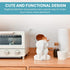 LUMI Kids Toothbrush Holder For Bathroom - Ceramic Elephant Toothbrush Holder, Drainer, Dryer - Multifunctional, Cute and Funny Cutlery Drainer, Silverware Drainer, Utensil Drying Caddy - White color