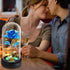Valentines Day Gifts for Women, Birthday Gifts Thanksgiving Gifts Forever Preserved Rose Flower Gifts Beauty and The Beast Rose in Glass Dome with Warm Light, Unique Gift for Her Women Mom (Blue)