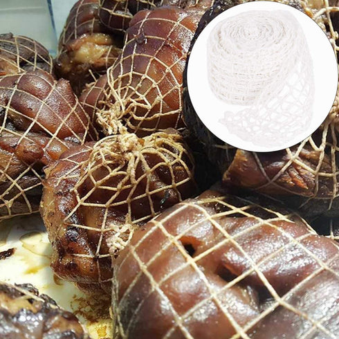 Cabilock Cotton Meat Poultry Ham Netting Roll Spiced Pork Shoulder Net Bag for Meat Cooking (5m, White)