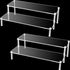 Acrylic Riser Display Dessert Stand Riser Clear Tiered Display Shelf Clear Cupcakes Stand for Cabinet Countertops Table Decoration and Organizer (2, 11.6 x 6.5 x 3.8 Inches)